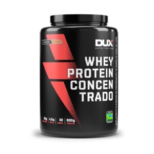 DUX HUMAN HEALTH - Whey Protein Concentrado - 20g de Proteínas por Porção - Suplementos Naturais, Suplementação Treino Academia, Ganho Muscular Hipertrofia - Doce de Leite - 900g