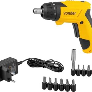 Parafusadeira A Bateria 3,6 V, Carregador Bivolt, Jogo Com 12 Acessórios, Pbv 120, Vonder.