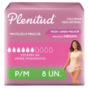 Plenitud Roupa Íntima Active Mulher, 8 unidades - P/M