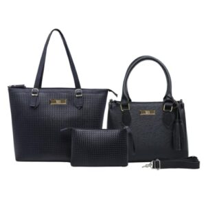 Kit Bolsa Feminina Grande + Baú + Carteira (Preto)…