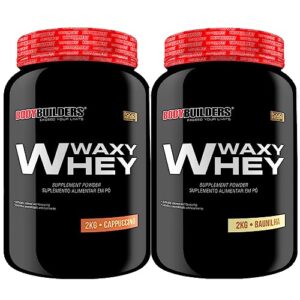 2x Whey Protein Waxy Whey (35%) 2kg - Bodybuilders Bauniha e Cappuccino