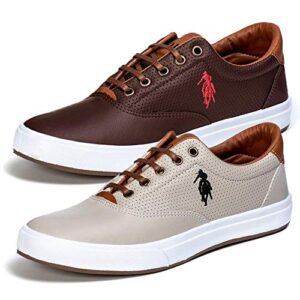 Combo 2 Tenis Masculino Polo Open Promocao Envio 24 Horas Tamanho:42;Cor:MARROM - BEGE