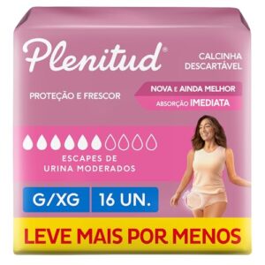 Plenitud Roupa Íntima Active Mulher, 16 unidades - G/XG - Leve 16 Pague 15