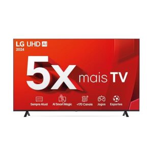 Smart TV 4K 70" LG UHD 70UT8050 Processador α5 Ger7 AI Alexa/Chromecast integrado Otimizador de Jogos webOS 24 Controle Smart Magic