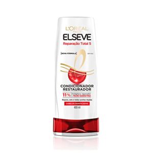 L'Oréal Paris Elseve Condicionador Restaurador Reparação Total 5+, Complexo Reparador com Micro Queratina, 400ml