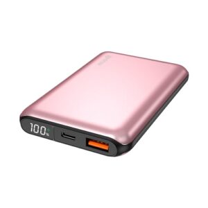 Geonav Power Bank, Carregador Portátil Universal 10.000mAh, USB-A (até 18W) + USB-C (até 20W), Compacto, Carregamento Rápido, Pass Through, Led Indicador de Bateria, PB10K20WRG, Rosa