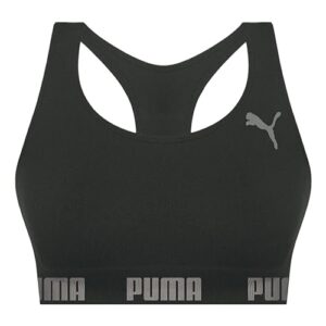 PUMA Top Nadador Academia Sem Bojo Sem Costura Microfibra Poliamida Feminino, 1 - Preto, P