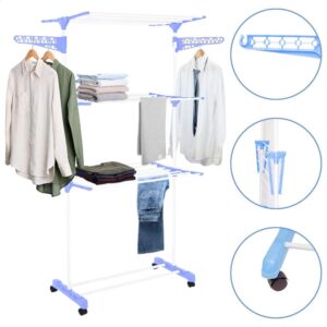 Varal De Chão Vertical Para Roupas 3 Andares Dobrável Portátil Grande - KONTUZ - Varal de Chão