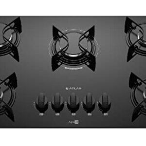 Cooktop 5 Bocas Preto com Mesa de Vidro Atlas Agile Up Bivolt