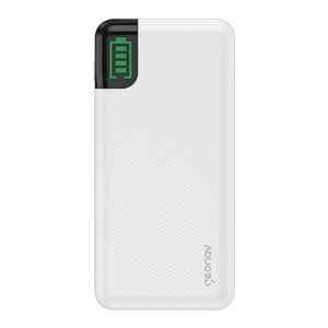 Geonav Power Bank, Carregador Portátil Universal 20.000mAh, 2 saídas USB QC 3.0 para carregamento rápido + 1 saída USB-C (PD) até 18W, até 7 recargas, PB20KWT, Branco