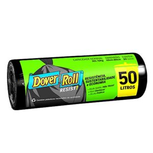 Dover-Roll Resist! 50L Preto, Rolo com 20 Sacos para Lixo