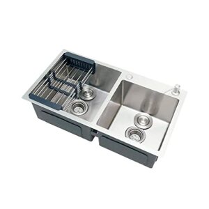 Pingoo.casa, Cuba Dupla Gourmet para Cozinha Aço Inox 304 78x43cm Awá - Prata