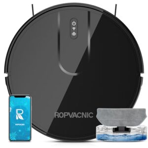 Robo Aspirador po passa pano, sucção de 4000Pa, limpeza personalizada, carregamento automático, prevenção obstáculos, controle remoto por voz via aplicativo, pelos animais estimação (Preto Profundo)