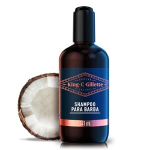 KING C. GILLETTE, Shampoo para Barba 241ml, Produtos para barba, Cuidado da barba, Shampoo para homens, Rotina para barba