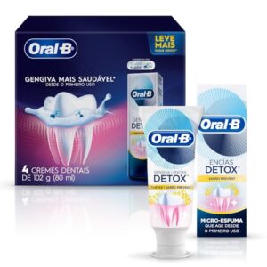 Oral-B Pasta de Dente Gengiva Detox 102g, 4 Unidades