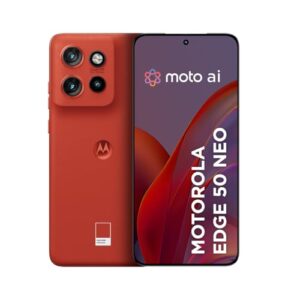 Smartphone Motorola Edge 50 Neo 5G - 256GB 8GB RAM + 8GB RAM Boost 50MP Sony Camera Moto AI IP68 NFC - Poinciana Vegan Leather