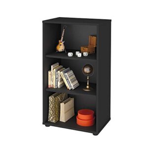 Estante Livreiro Baixa Multiuso 3 Nichos - Preta - Clean Artany