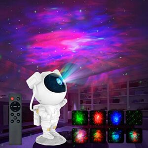 Projetor de luz de galáxia em forma de astronauta, projetor Space Buddy, luz noturna para quarto, controle remoto e temporizador, projetor de estrelas no teto Astro Alan para crianças e adultos