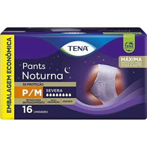 Tena Pants Noturna, Roupa Íntima para Incontinência Urinária, P/M - 16 unidades