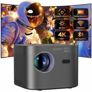 Bettdow Projetor 4k 8k 14000 Lumens Hd 1080p Compatível Completo De Android 11, Smart Projetores Retroprojetor Portatil 400 ANSI WiFi 6 BT5.0, Auto Correção Trapezoidal, Foco Automático