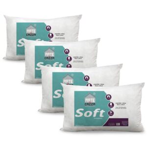 Travesseiro Soft Antialergico Fibra Siliconada Kit 4 Und - Arte Cazza - Travesseiro Comum