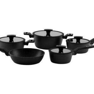 Jogo de Panelas Brinox Revestimento Cerâmico de AlumÃnio Preto 5 Peças Carbon Ceramic Life - Jogo de Panelas