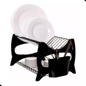 Escorredor De Louca Cozinha 13 Pratos Copo Duplo 2 Andares Porta Talheres - MetalTru - Escorredor de Louça