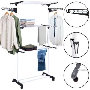 Varal De Chão Vertical Para Roupas 3 Andares Dobrável Portátil Grande - KONTUZ - Varal