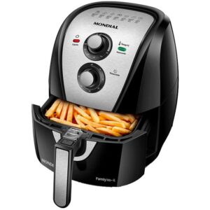 Fritadeira Elétrica sem Óleo/Air Fryer Mondial Family AFN-40-BI Preto 4L com Timer - Fritadeira sem Óleo / Air Fryer