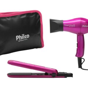 Kit Secador e Chapinha de Viagem - Philco Travel Shine - Kit Eletrodomésticos