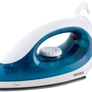 Ferro de Passar Roupa a Seco Portátil Lenoxx - Fast PFF603 Azul e Branco - Ferro de Passar a Vapor