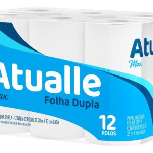 Papel Higiênico Folha Dupla Mili Atualle Max 12 Rolos 20m - Papel Higiênico