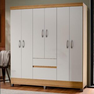 Guarda Roupa De Casal Ideal Plus 6 Portas Para Quarto Grande Com Cabideiro E Prateleiras - Vila Rica - Guarda-Roupa / Roupeiro