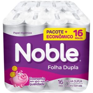 Papel Higiênico Folha Dupla Noble 16 Rolos 20m - Papel Higiênico