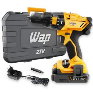 Furadeira Parafusadeira Sem Fio Bateria 21v Wap K21 + Maleta - Furadeira