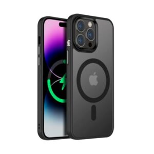 Capa Capinha Magnética para iPhone 15 - Fosca Premium, Design Fino e Resistente, Botões Metálicos Independentes, Bordas Reforçadas e Airbag Elevado de Câmera | Carbon Diffy (Preto, iPhone 15)