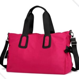 Bolsa Mala Feminina Academia Esportiva Ginástica Viagem Porta Roupas Impermeável Grande (Rosa)