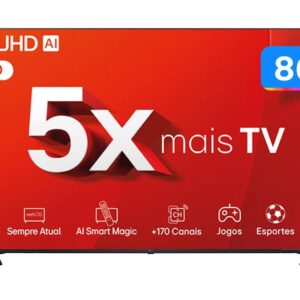 Smart TV 86" 4K LG Ultra HD 86UT8050 com Processador a5 Ger7 AI, Alexa/Chromecast integrado, Otimizador de Jogos, webOS 24 e Controle Smart Magic - TV 4K Ultra HD