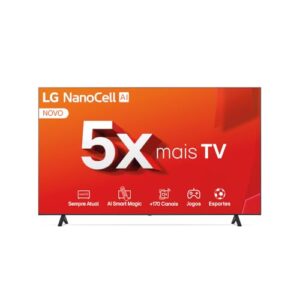 Smart TV 4K 70" LG NanoCell 70NANO80T Processador α5 Ger7 AI Hub de Esportes Alexa/Chromecast integrado webOS 24 Controle Smart Magic