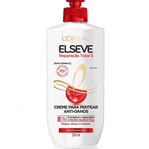 L'Oréal Paris Elseve Creme para Pentear Anti-Danos Reparação Total 5, Repara, Reforça e Revitaliza, 250ml