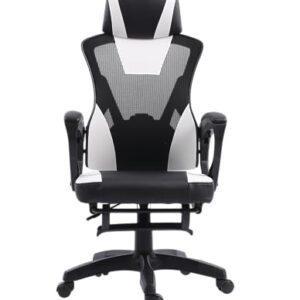 Cadeira Office Presidente Supreme - Cadeira Ergonômica Reclinável - Até120kg, Giratória, Inclinação 12 graus, Encosto com Tela Mesh, Espuma Dupla, Rodas de Duplo Giro - Branca