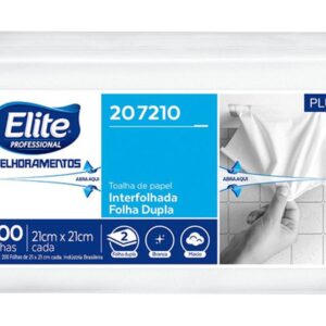 Papel Toalha Folha Dupla Interfolhado Elite Professional Plus - 200 Folhas - Papel Toalha