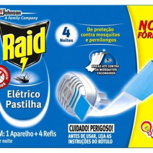Repelente Elétrico Pastilhas Raid Refil - 4 Noites - Repelente Eletrônico para Insetos