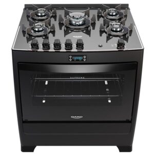 Fogão 5 Bocas Preto com Mesa de Vidro e Timer Digital Dako Supreme Black Glass Bivolt - Fogão 5 Bocas
