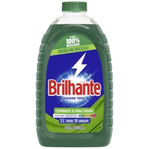 Lava Roupas Líquido Brilhante Higiene Total 3L - Sabão Líquido