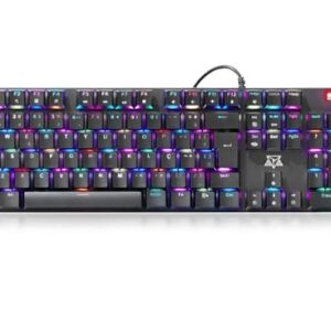 Teclado Gamer Mecânico Adamantiun Shuriken T10c Switch Red Removível Qwerty Português Brasil Cor Preto Leds Rgb Usb Com Fio