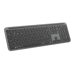 Teclado sem fio Logitech Signature Slim K950 Com Easy-Switch para até 3 dispositivos, Digitação Silenciosa, Conexão Bluetooth ou Receptor USB Logi Bolt Incluso e Layout US INTL - Grafite