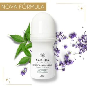 Baddha Skincare, Kit com 3 Desodorantes Natural Roll-On sem Alumínio, Vegano, com Neem e Lavanda- 3 Unidades