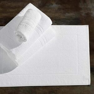 Kit 5 Toalhas de Piso Tapete para Banheiro Hotel Prata (Branco)