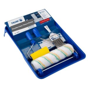 Rolo De Pintura, Pinceis Tigre, Kit Anti Respingo, 5 Peças Multiuso